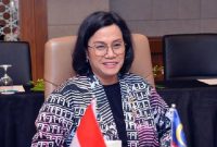 Sri Mulyani memaparkan peran SBSN sebagai penopang utama aset keuangan syariah Indonesia. (Facebook.com @Sri Mulyani Indrawati)