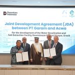 Acwa menandatangani perjanjian pengembangan bersama dengan PT GARAM untuk proyek integrasi desalinasi air laut dan garam industri dengan skala utilitas yang pertama di Indonesia